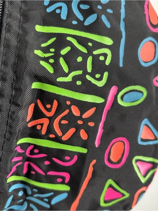 Neon Patterned Black Waist Bag with Lime Green Top 80s-90s vibes! Unisex! - Picture 14 of 14